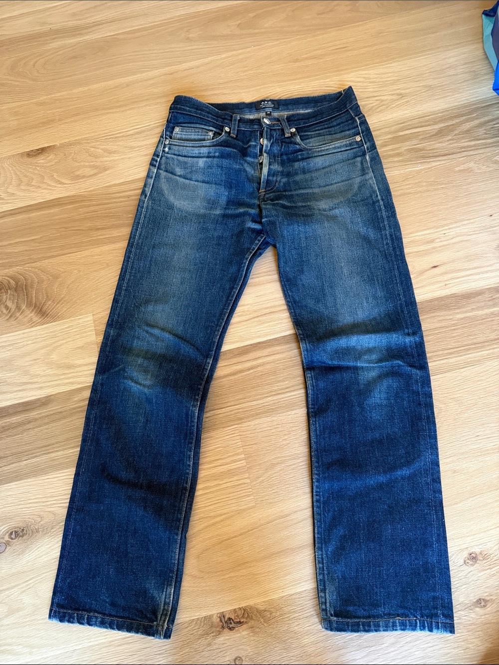 A.P.C. Raw Indigo Straight Jeans 28โ waist / 28.5โ inseam